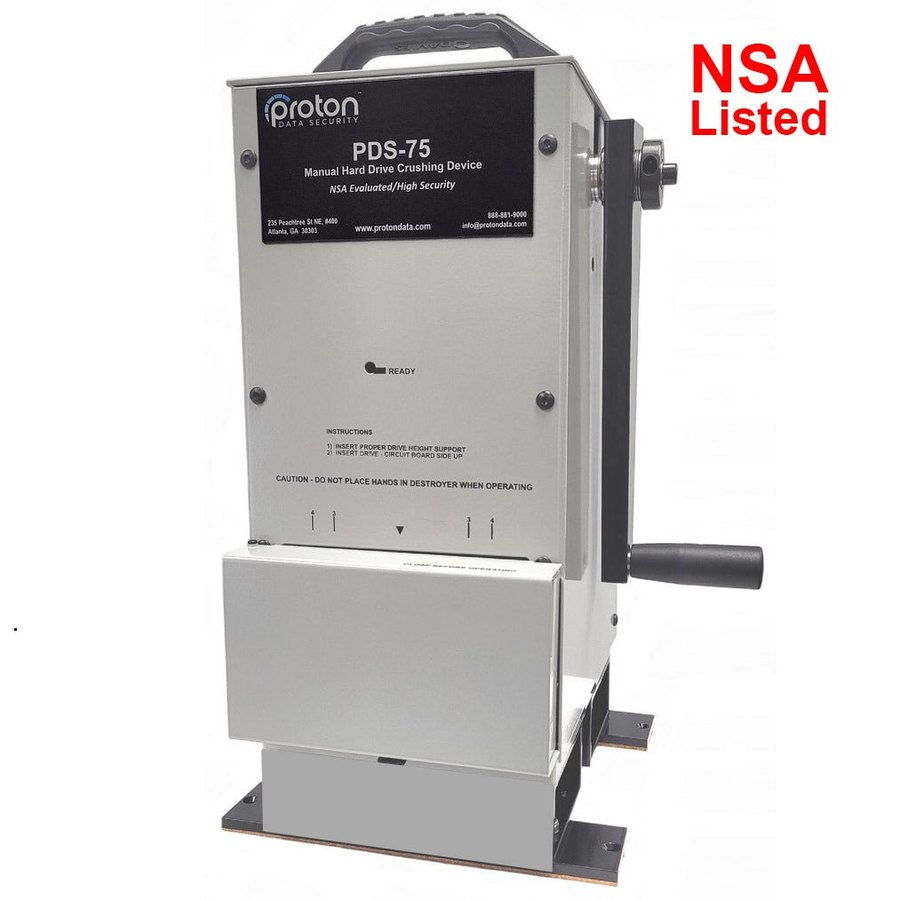 PDS-75 NSA listed manual hard drive crusher